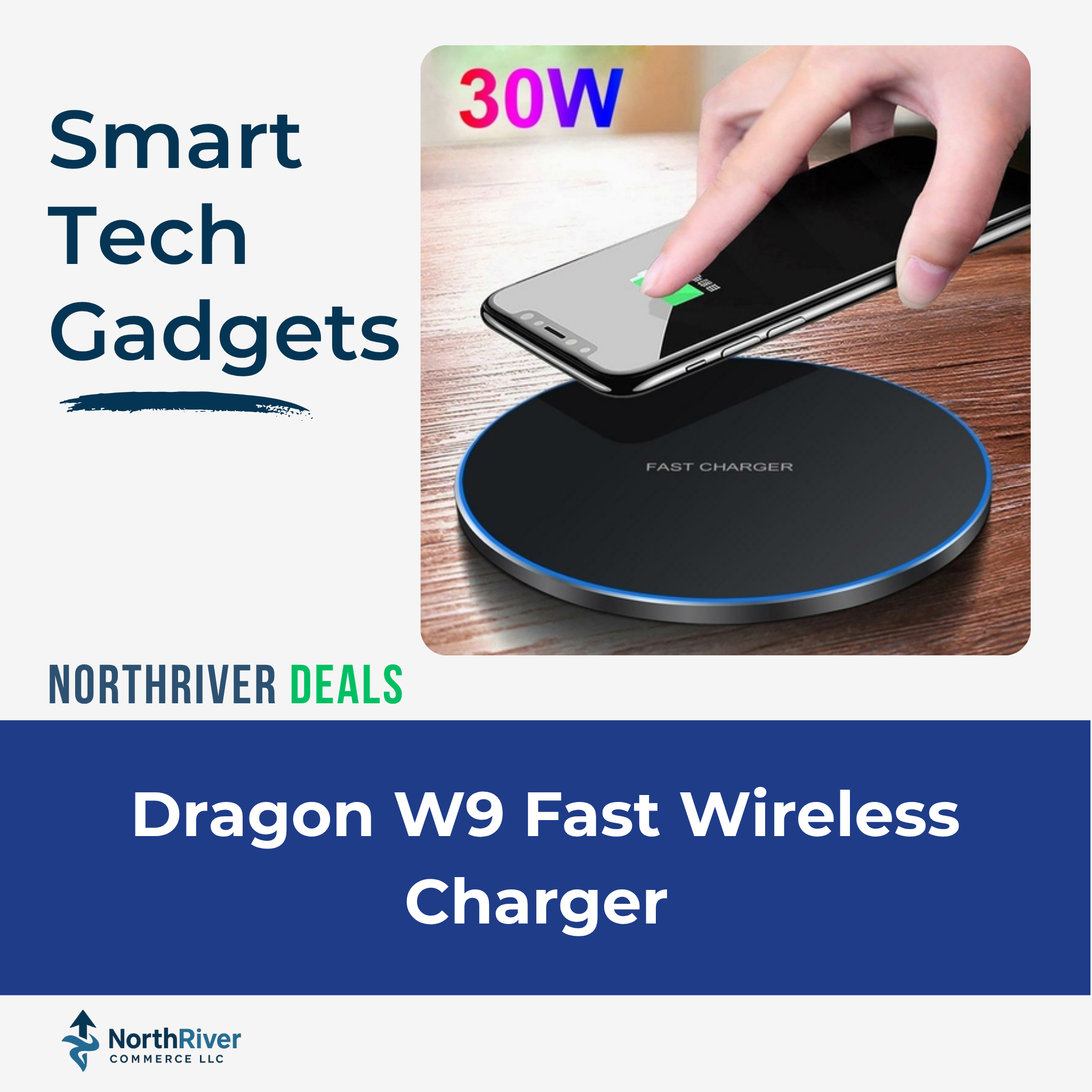 Dragon W9 Fast Wireless Charger – 30W Ultra Speed Charging Pad